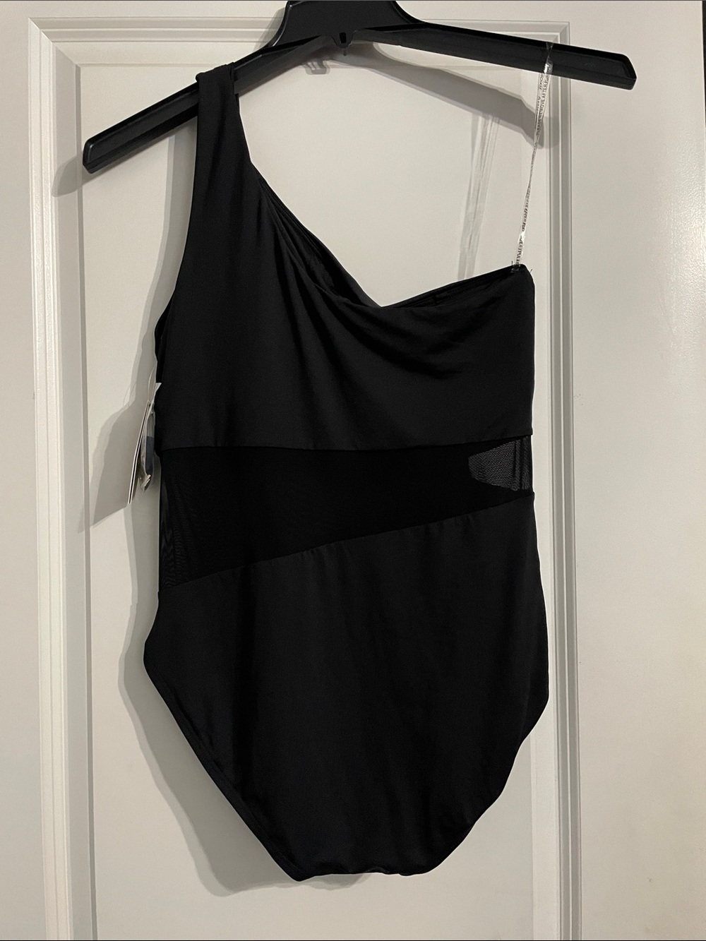 Michael Kors One-Shoulder Mesh Swimsuit Black Size 14 NWT - Picture 11 of 16